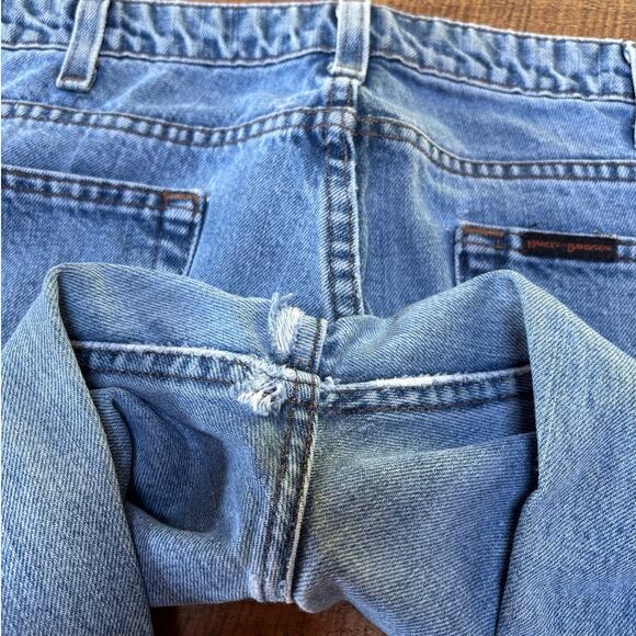 Harley Davidson Womens Bootcut Blue Denim Jeans 2007 Size 18 Regular FLAW - Picture 8 of 10